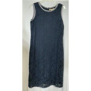 Hope & Harlow Navy Lace Sleeveless Dress Size 8 Blue Lined $80